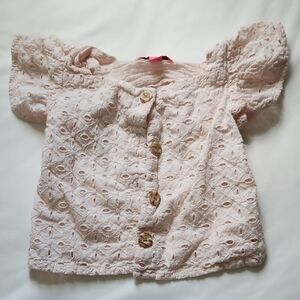 Pink Eyelet Kids Top